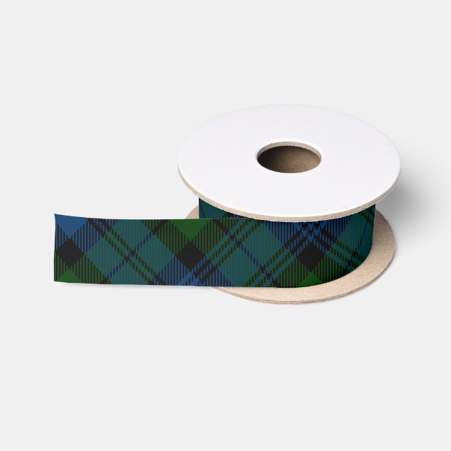 Ruban En Satin Plaid Green Campbell Militaire Rustique Tartan (Bobine)