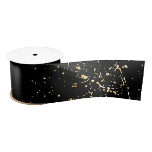 Ruban En Satin Plaque de peinture or sur noir