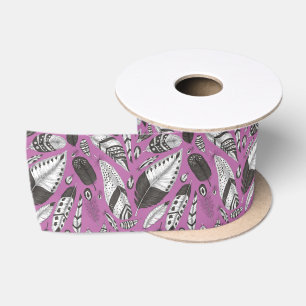 Ruban En Satin Plumes motif
