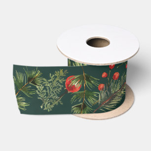 Ruban En Satin Poinsettia Verdure Botanique Floral