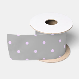 Ruban En Satin Pointe Pointe Polka Élégante Arrière - plan gri