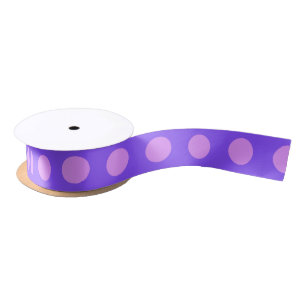 Ruban En Satin Points de lilac sur le pervenche