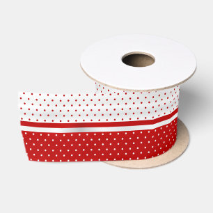 Ruban En Satin Pois blancs et rouges