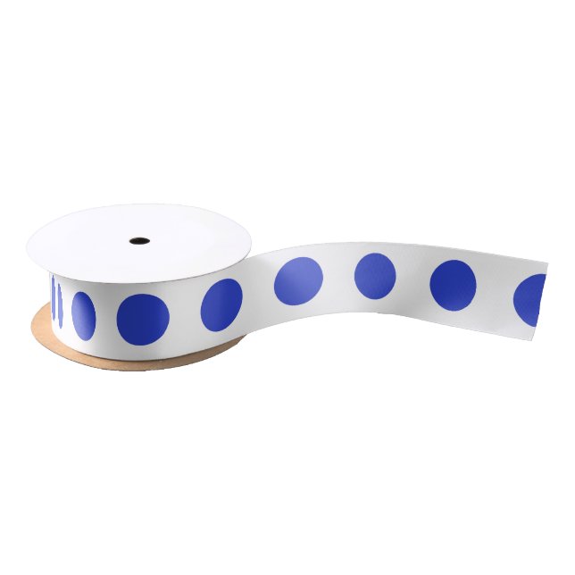 Ruban En Satin Pois bleu royal (Bobine)