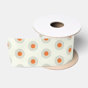 Ruban En Satin Pois gris avec centre jaune pp3