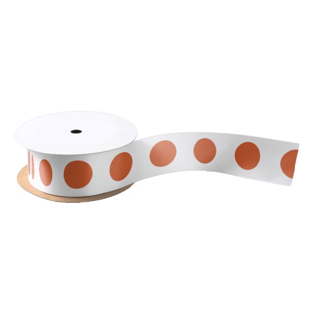 Ruban En Satin Pois orange brûlés (Bobine)