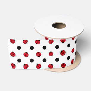 Ruban En Satin Pois rétro de Ladybugs