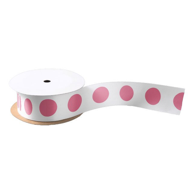 Ruban En Satin Pois rose et blanc (Bobine)