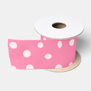 Ruban En Satin Pois rose pâle sur rose