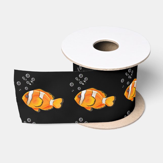 Ruban En Satin Poisson Clown Avec Bulles (Bobine)