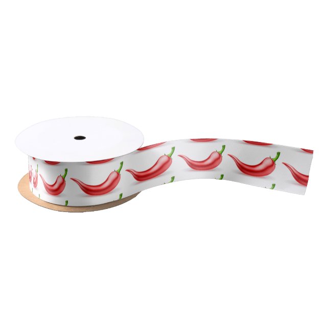 Ruban En Satin Poivre de piments rouges (Bobine)