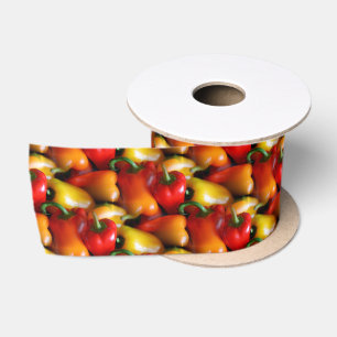 Ruban En Satin Poivrons rouges et jaunes