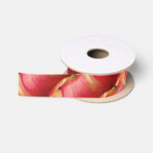 RUBAN EN SATIN POMMES ROUGES DÉLICIEUSES