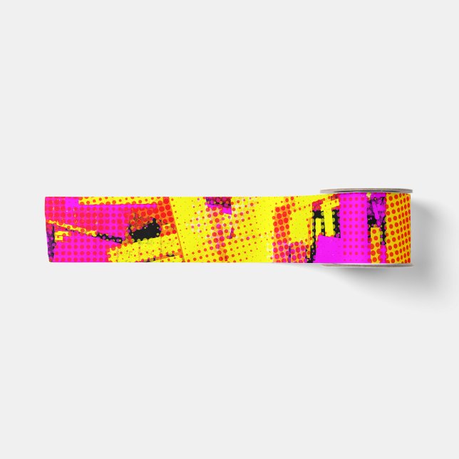 Ruban En Satin Pop Art Confetti  (Devant)