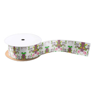 Ruban En Satin Possum Chick Frog Champignons Satin Ribbon