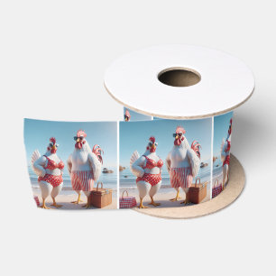 Ruban En Satin Poulet Sur La Plage