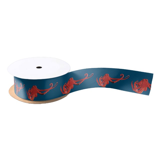 Ruban En Satin poulpe rouge (Bobine)