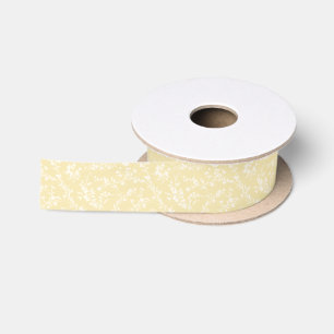 Ruban En Satin Pousses printanières neutres - Buttercream