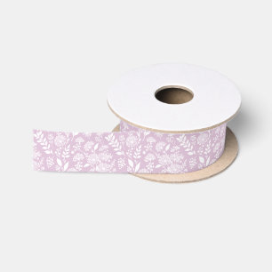 Ruban En Satin Prairie de Pissenlits Neutre - Lilas Chaud