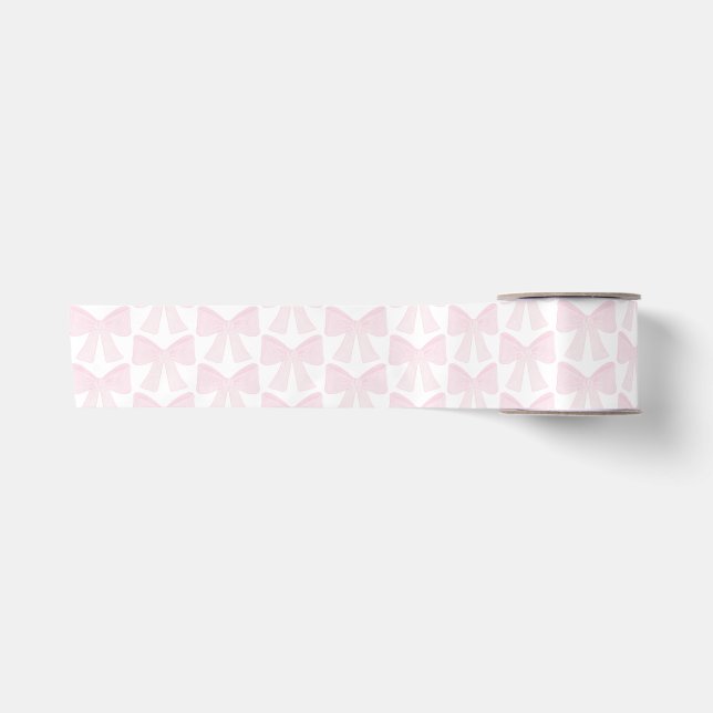Ruban En Satin Preppy Pink Bow Grandmillennial Premier anniversai (Devant)