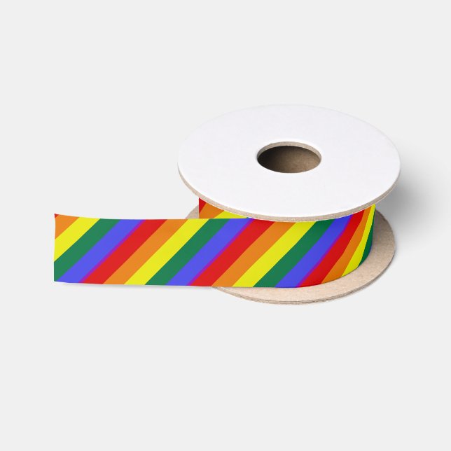 Ruban En Satin Pride LGBT Rainbow Ribbon (Bobine)