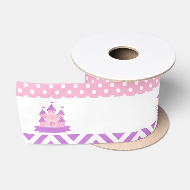 Ruban En Satin Princess Anniversaire rose et violet Anniversaire (Bobine)