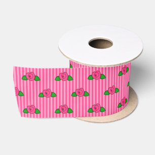 Ruban En Satin Princess Rosebud Stripes 3 SATIN RIBBON SPOOL