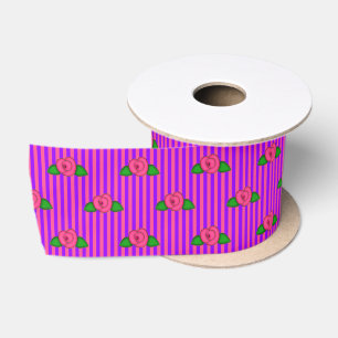 Ruban En Satin Princess Rosebud Stripes 4 SATIN RIBBON SPOOL