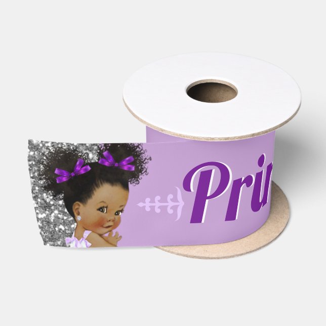 Ruban En Satin Princesse Royale d'Afrique violette|Lavande|Silver (Bobine)