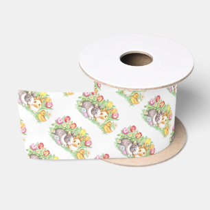 Ruban En Satin Printemps vacances Bunnies Pâques Ribbon