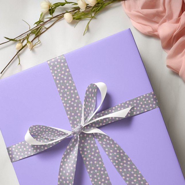 Ruban En Satin Purple Floral Birthday (Créateur téléchargé)