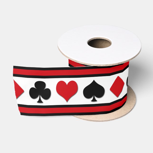 Ruban En Satin Quatre costumes de carte (Bobine)