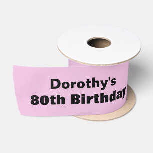 Ruban En Satin quatre-vingtième Anniversaire ou TOUT ROSE fait