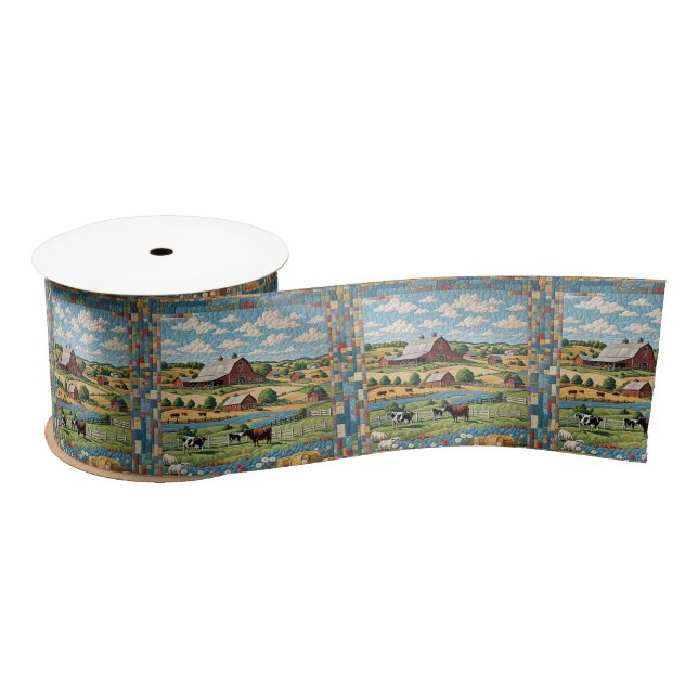 Ruban En Satin Quilt de ferme (Bobine)