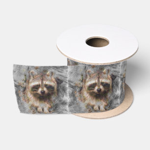 Ruban En Satin Raccoon animal artistique