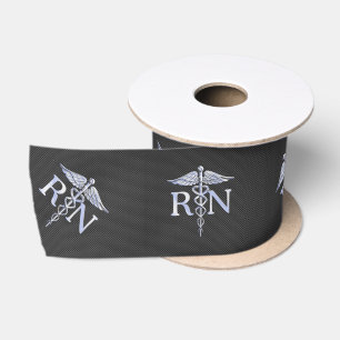 Ruban En Satin Racy Infirmière inscrite RN Silver Caduceus Snake