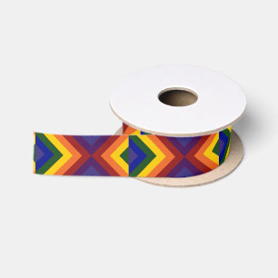 Ruban En Satin Rainbow Chevrons