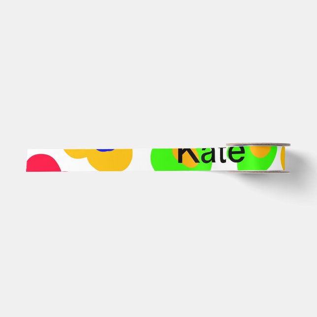 Ruban En Satin Rainbow flower pride amour ajouter nom texte lqbtq (Devant)