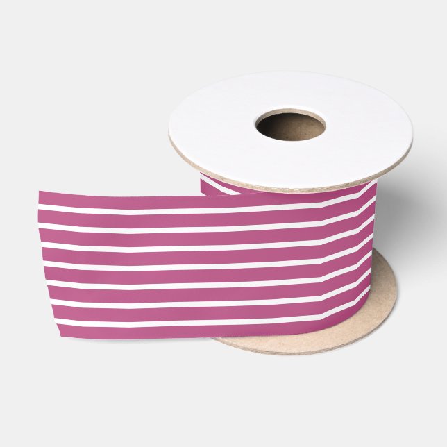 Ruban en satin rayé couleur rose pourpre Trend (Bobine)