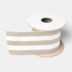 Ruban En Satin Rayures Brown et blanches claires