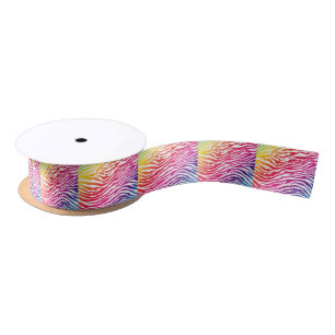 Ruban En Satin Rayures d'arc-en-ciel