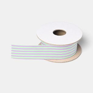 Ruban En Satin Rayures vertes doucement pourpres et molles