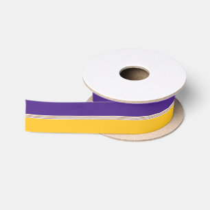 Ruban En Satin Rayures violettes et dorées