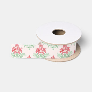 Ruban En Satin Red and Green Grandmillennial Christmas Damask