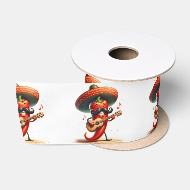 Ruban En Satin Red Chili Pepper Musicien (Bobine)