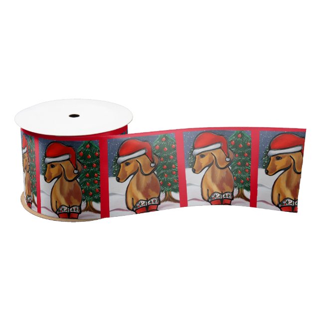 Ruban En Satin Red Dachshund (Bobine)
