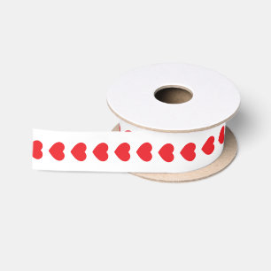 Ruban En Satin Red Hearts Saint-Valentin