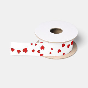 Ruban En Satin Red Hearts Saint-Valentin
