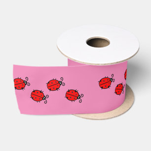 Ruban En Satin Red Ladybugs Crawling Thunder_Cove