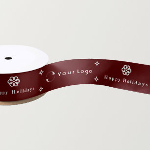 Ruban En Satin Red Modern Christmas Business Logo Entreprise Peti
